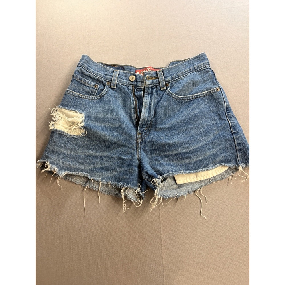 Levi's 550 Loose Straight Denim Cutoff Shorts Distressed Women's 28 Festival